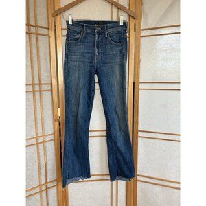 Mother Insider Crop Step Fray Hem Denim Blue Jeans Womens Size 24